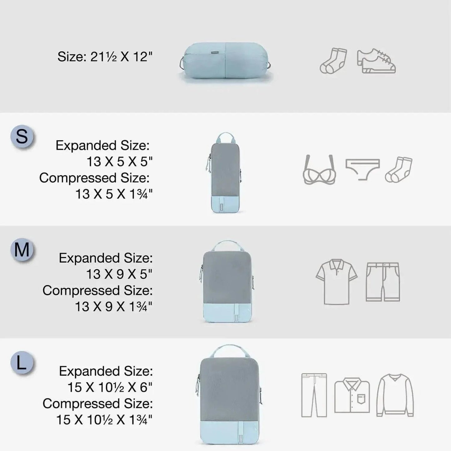 6 In 1 Compression Packing Cubes